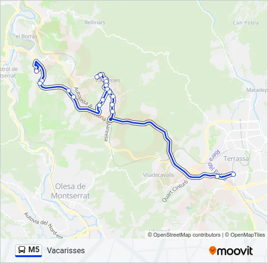 M5 Bus Line Map