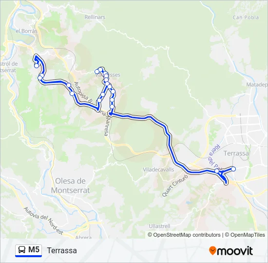 M5 Bus Line Map