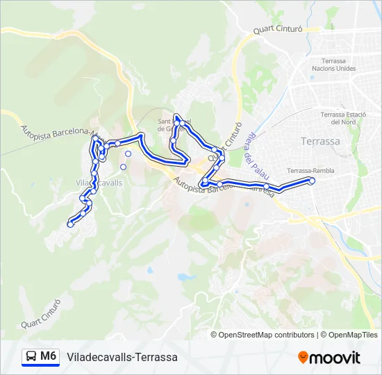 M6 Bus Line Map