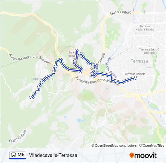 M6 Bus Line Map