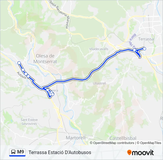 M9 Bus Line Map