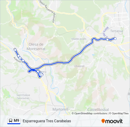M9 Bus Line Map