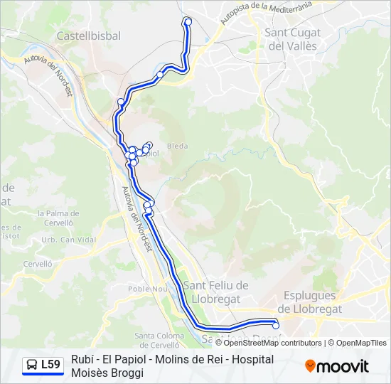 L59 Bus Line Map