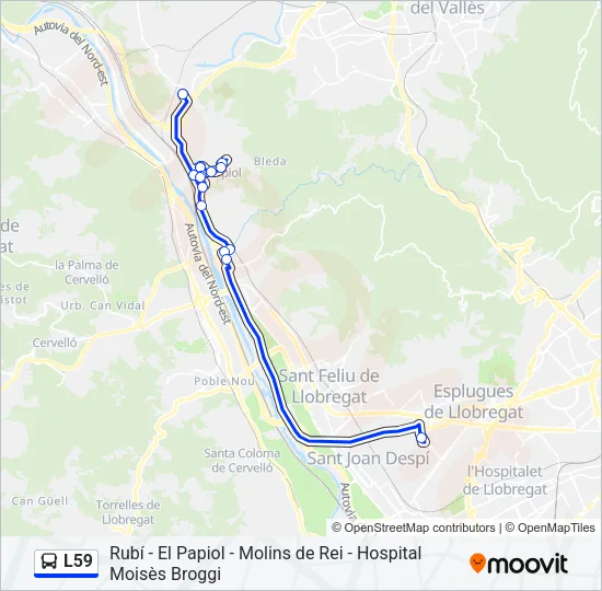 L59 Bus Line Map