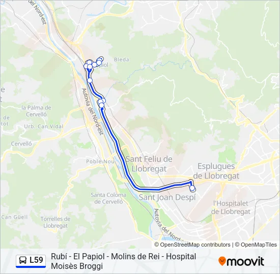 L59 Bus Line Map