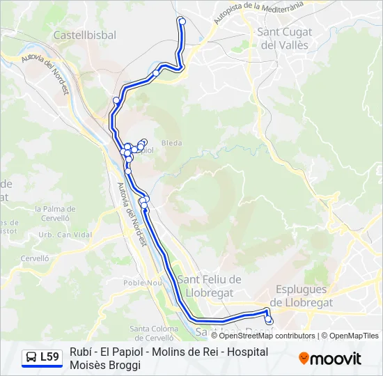 L59 Bus Line Map