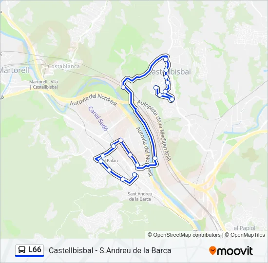 L66 Bus Line Map