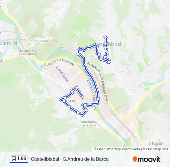 L66 Bus Line Map
