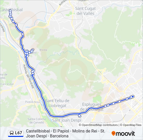 L67 Bus Line Map