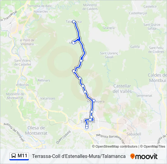M11 Bus Line Map