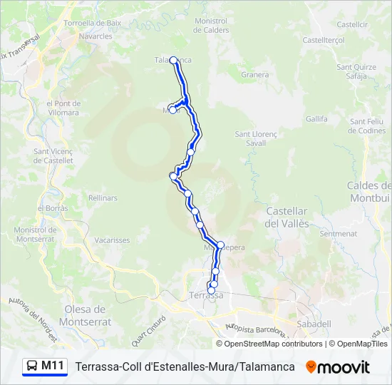 M11 Bus Line Map