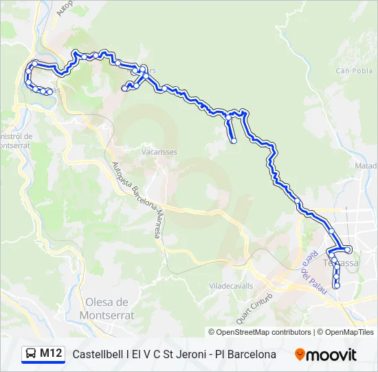 M12 Bus Line Map