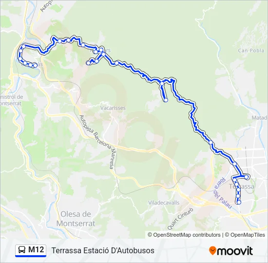 M12 Bus Line Map