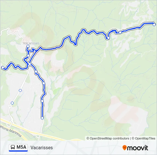 M5A Bus Line Map