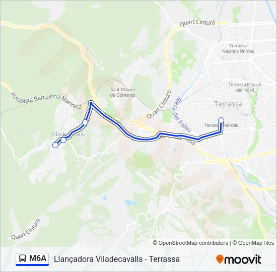 M6A Bus Line Map