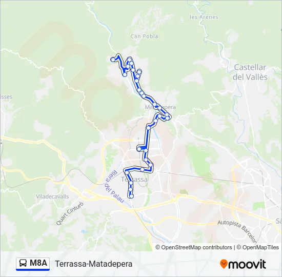 M8A Bus Line Map