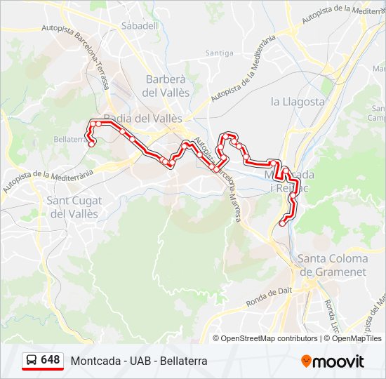 648 Bus Line Map