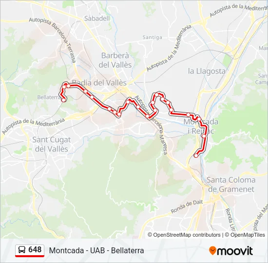 648 Bus Line Map