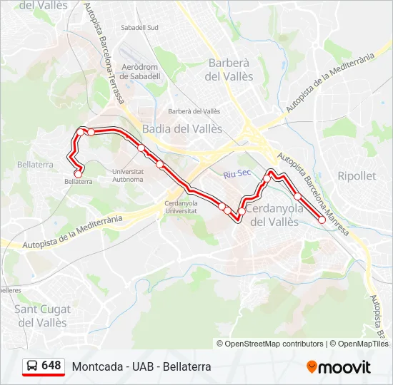 648 Bus Line Map