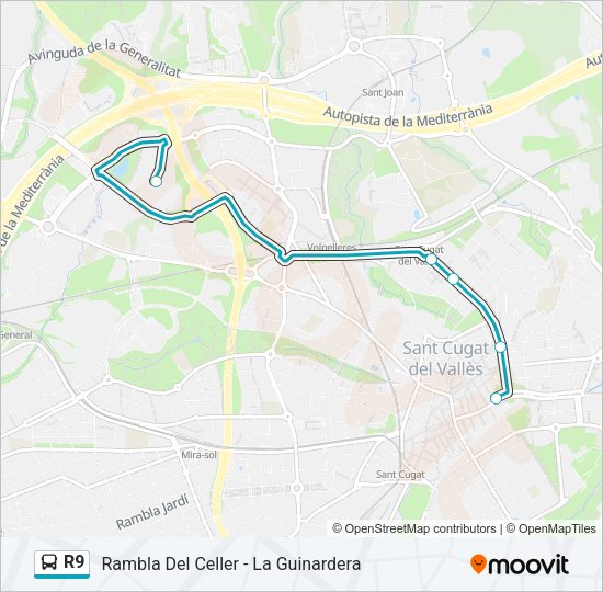 R9 Bus Line Map