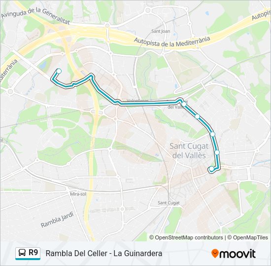 R9 Bus Line Map