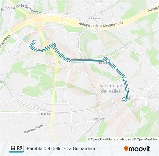R9 Bus Line Map