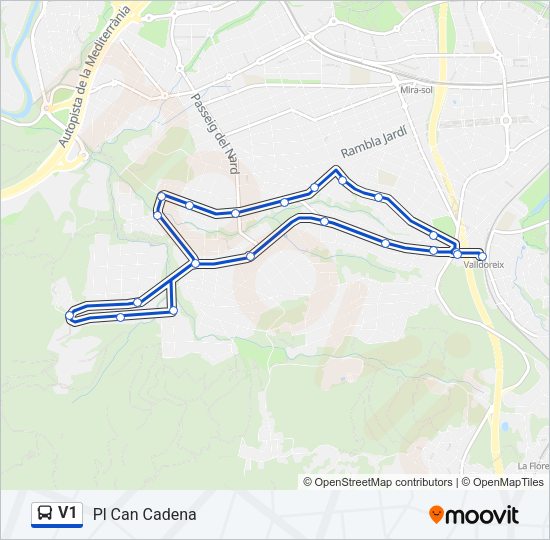 V1 Bus Line Map