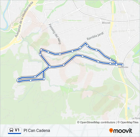 V1 bus Mapa de línia