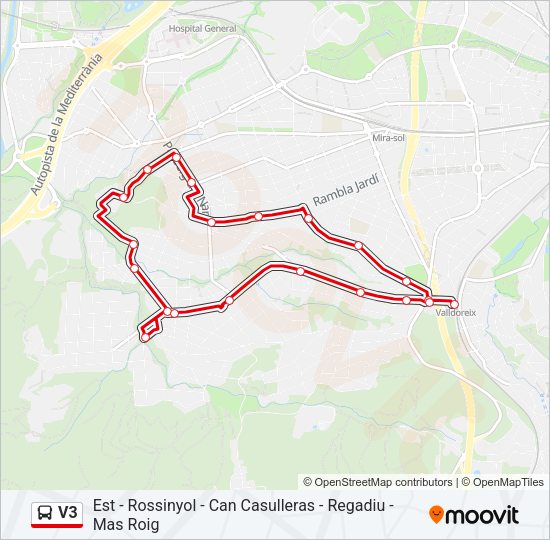 V3 Bus Line Map