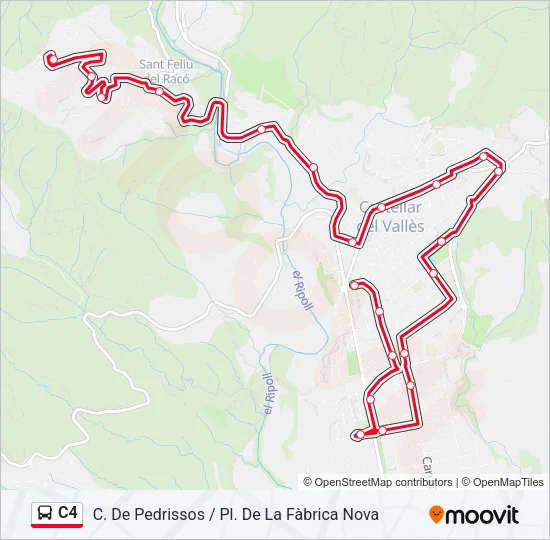 C4 bus Mapa de línia