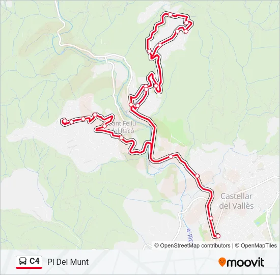 C4 bus Mapa de línia