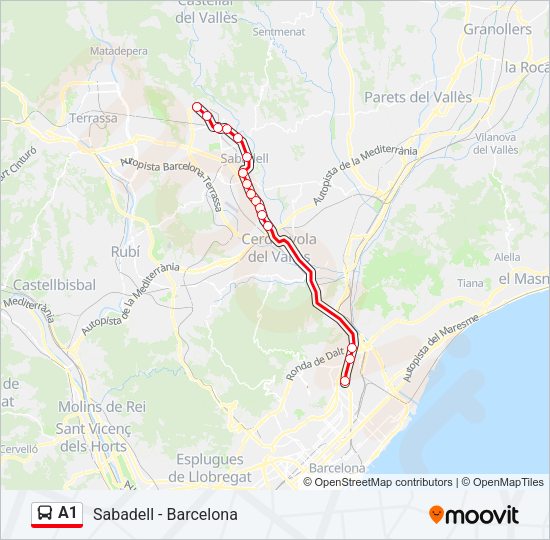 A1 Bus Line Map