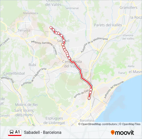 A1 Bus Line Map