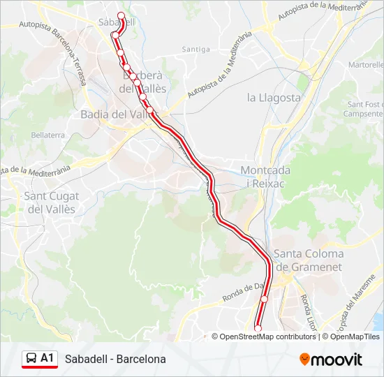 A1 Bus Line Map