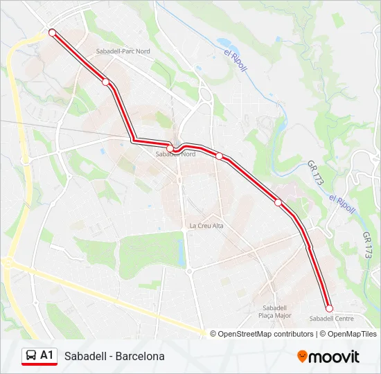 A1 Bus Line Map