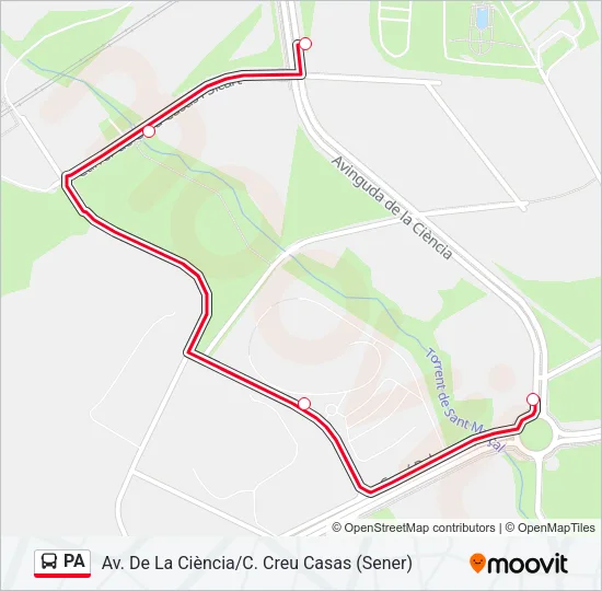 PA bus Mapa de línia