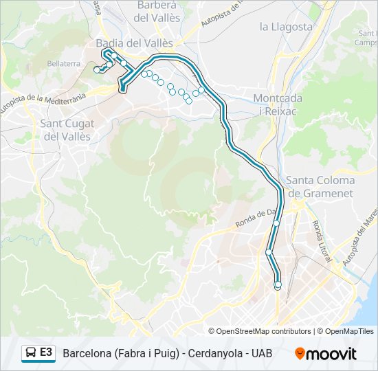 E3 Bus Line Map