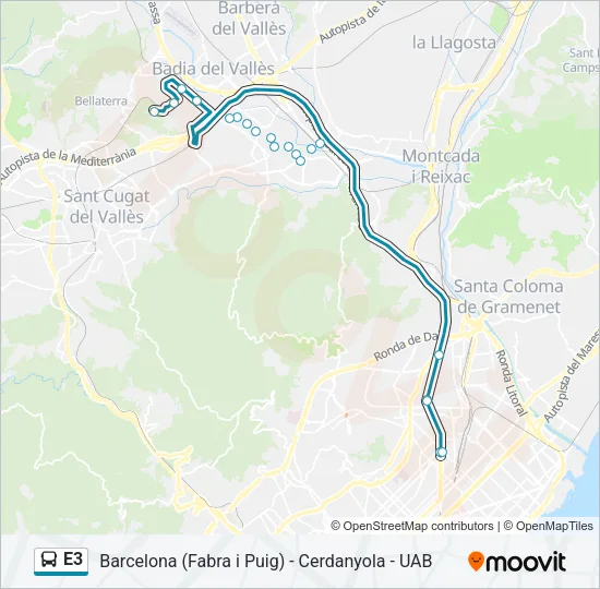 E3 Bus Line Map