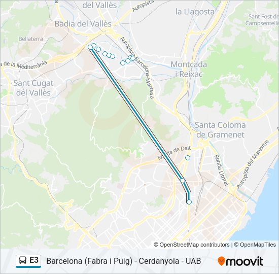 E3 Bus Line Map