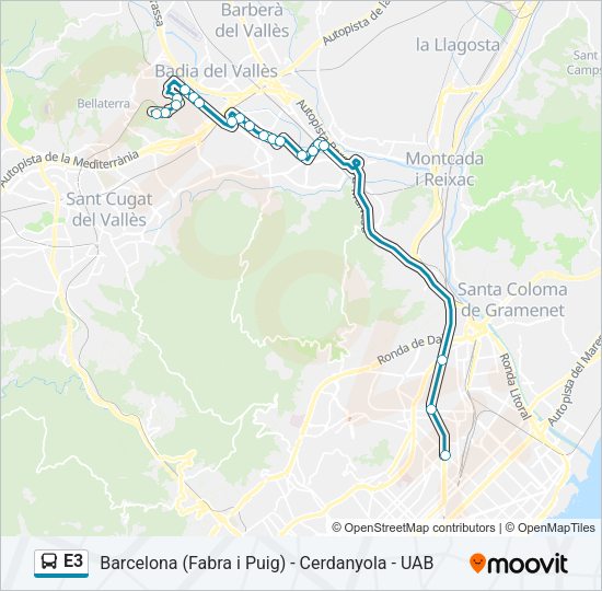 E3 Bus Line Map