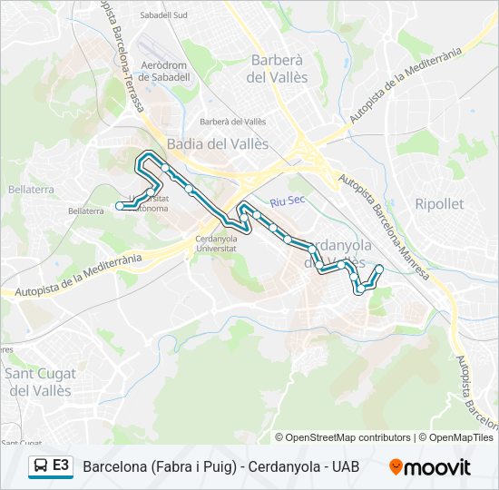E3 Bus Line Map