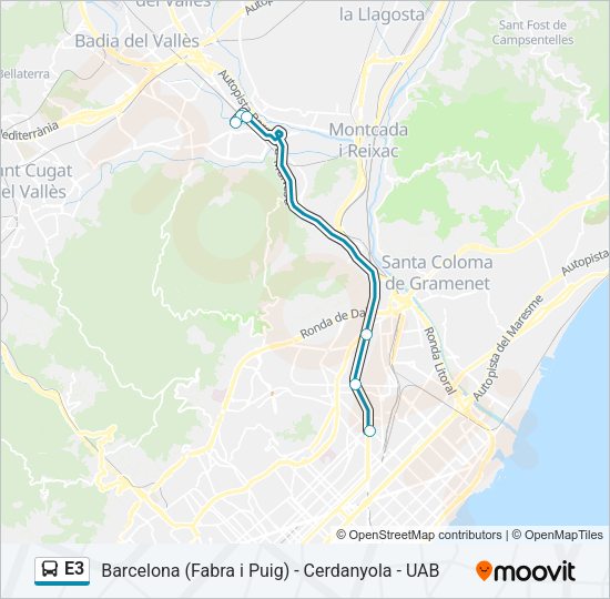 E3 Bus Line Map