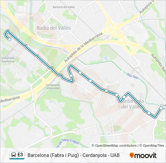 E3 Bus Line Map