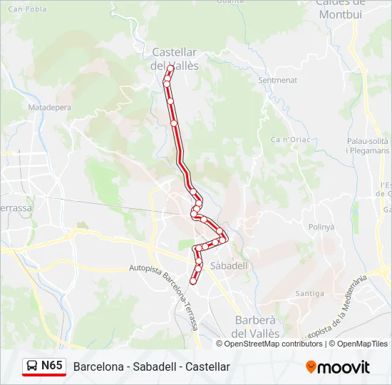 N65 Bus Line Map