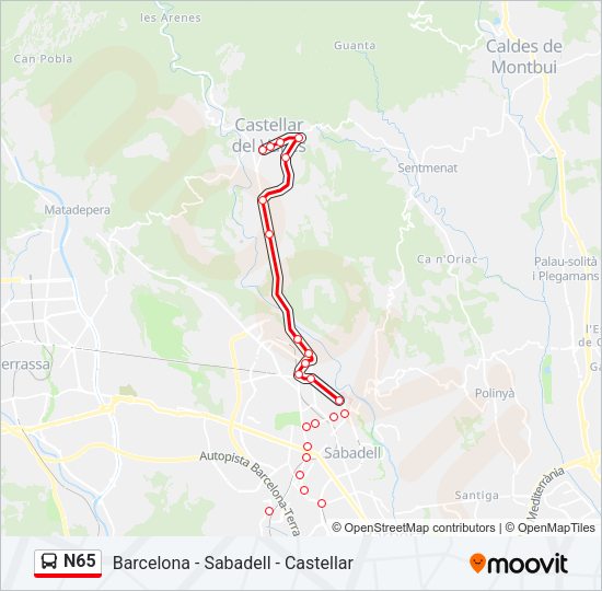 N65 Bus Line Map