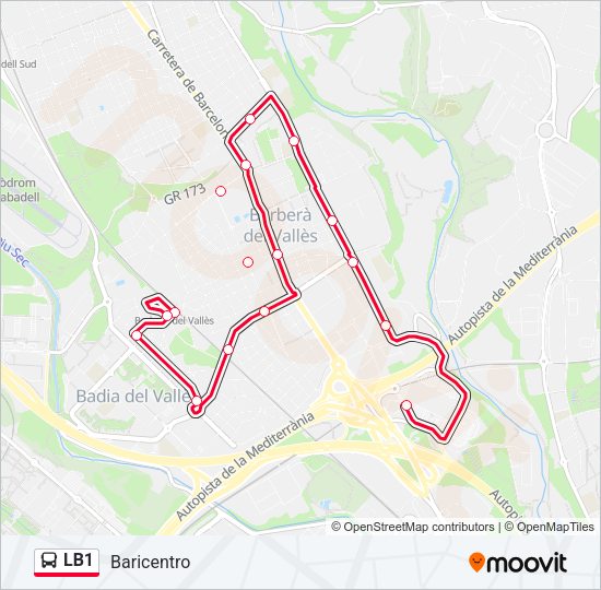 LB1 Bus Line Map