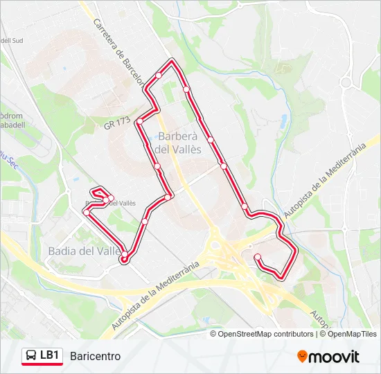 LB1 Bus Line Map