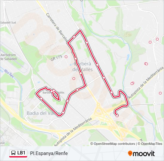 LB1 Bus Line Map