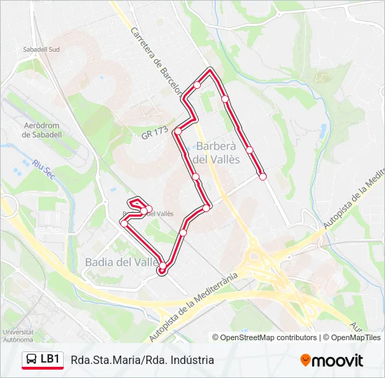 LB1 Bus Line Map