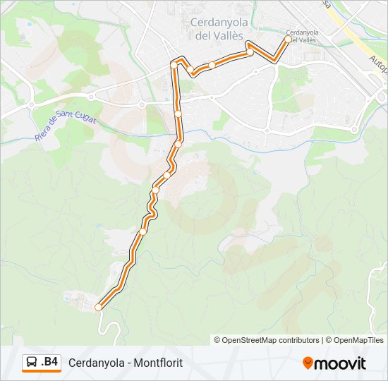 .B4 Bus Line Map
